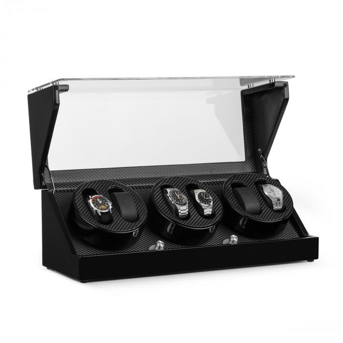 Organizzatore Per Orologi Da 6 Posti - Scatola In Pelle PU Con Rivestimento In Velluto, Protezione Antigraffio, Dimensioni 33x11x7.8 Cm